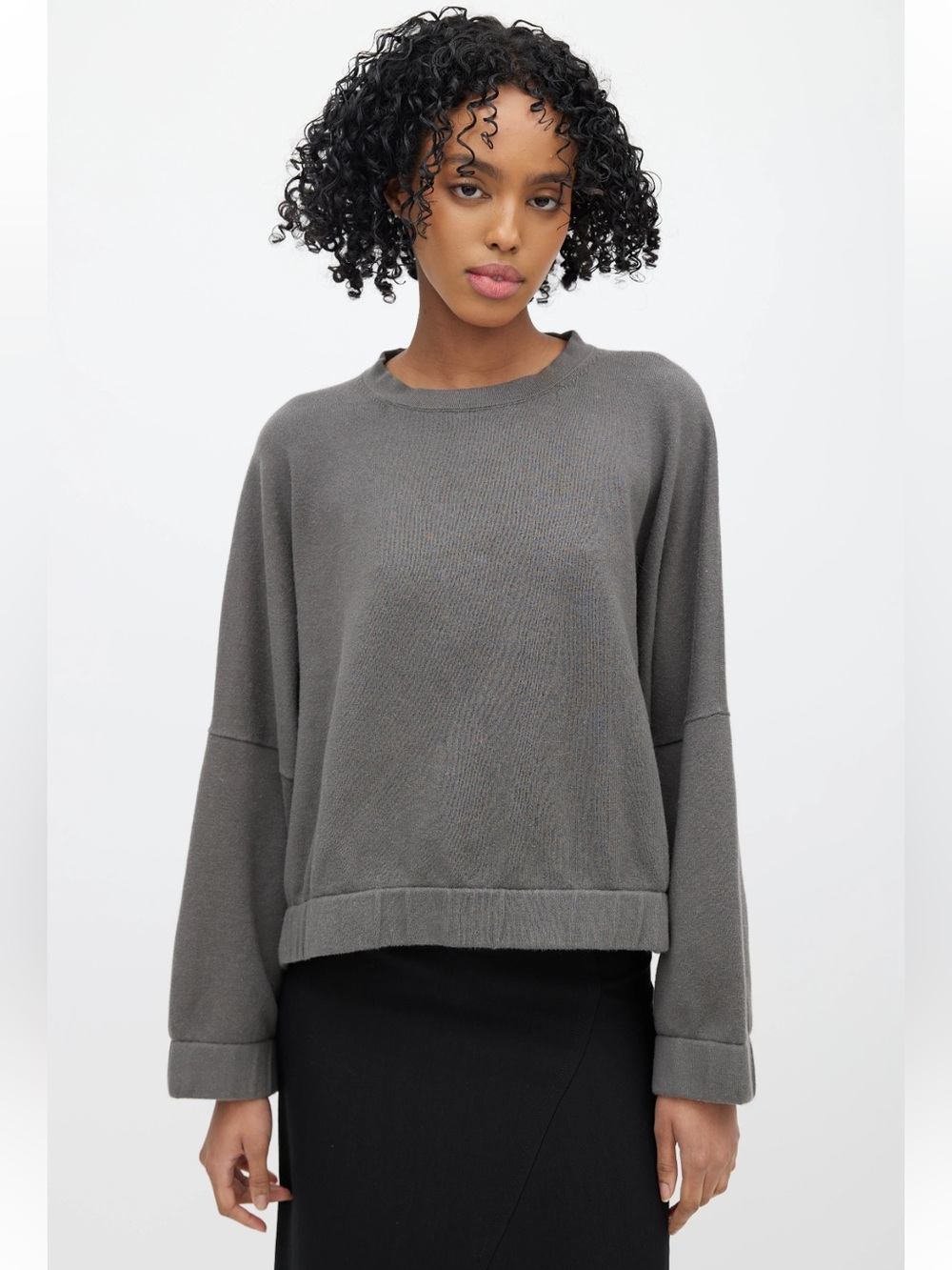 Lauren Manoogian Charcoal Gray Crewneck Sweater
